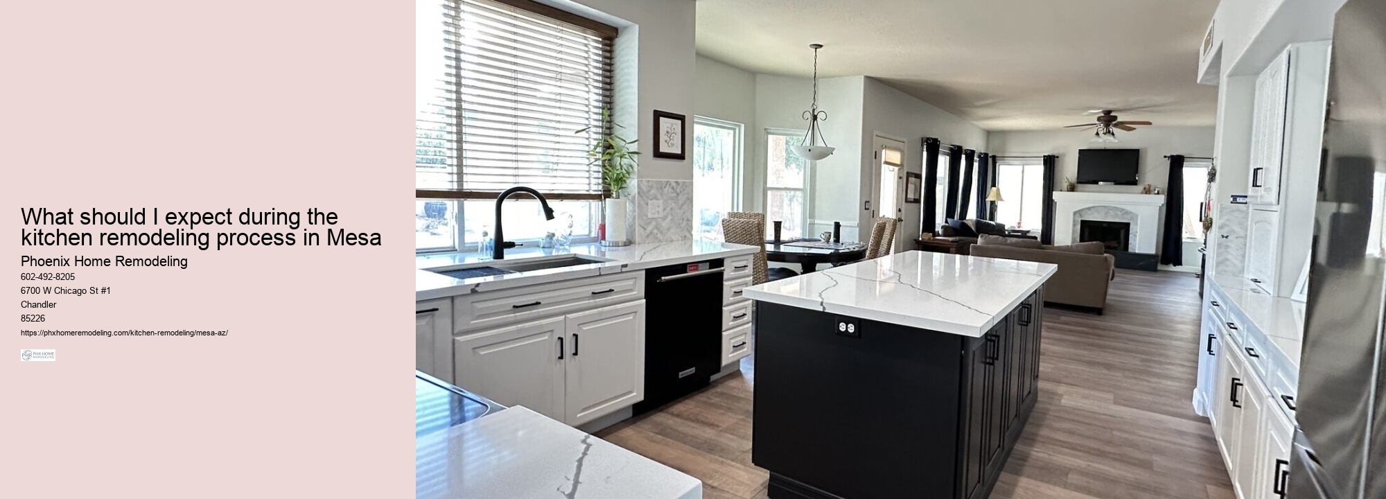 What should I expect during the kitchen remodeling process in Mesa