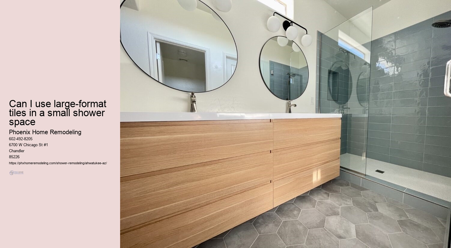 Can I use large-format tiles in a small shower space