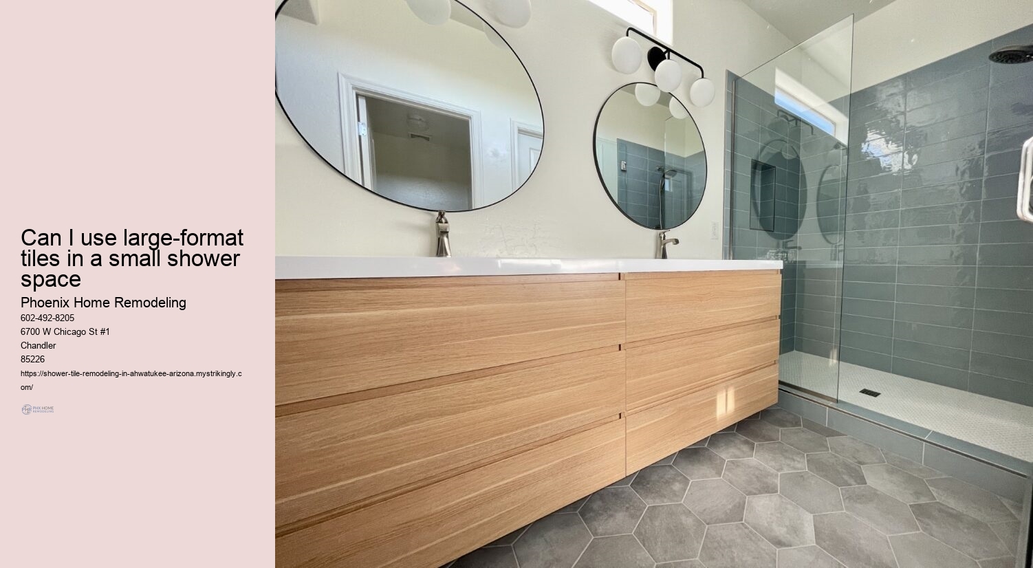 Can I use large-format tiles in a small shower space